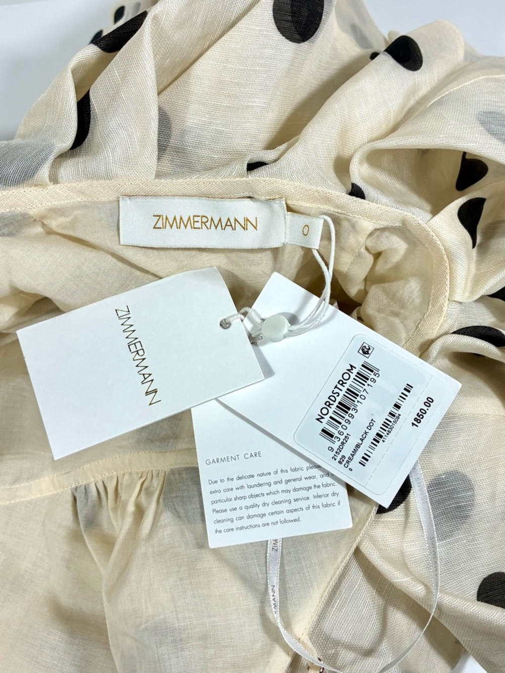 Zimmermann Crush Ruffle Halter Polka Dot Linen Silk Organza Mini Dress 4 US NWT - Picture 6 of 17